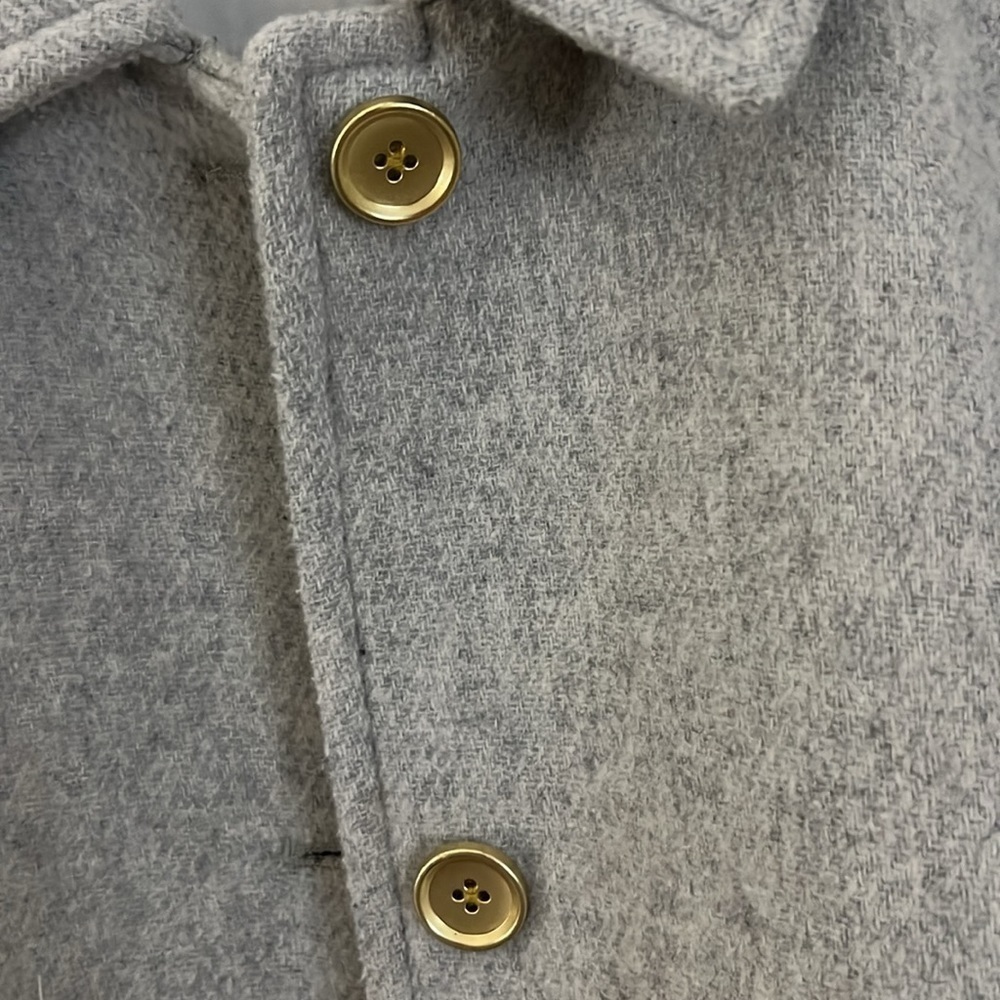 J CREW GRAY WOOL TRENCH COAT - Picture 4 of 8